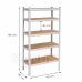 Kovový regál s 5 policemi - 180x90x30cm
