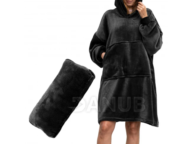 Bluzair - Mikinová deka - Černá