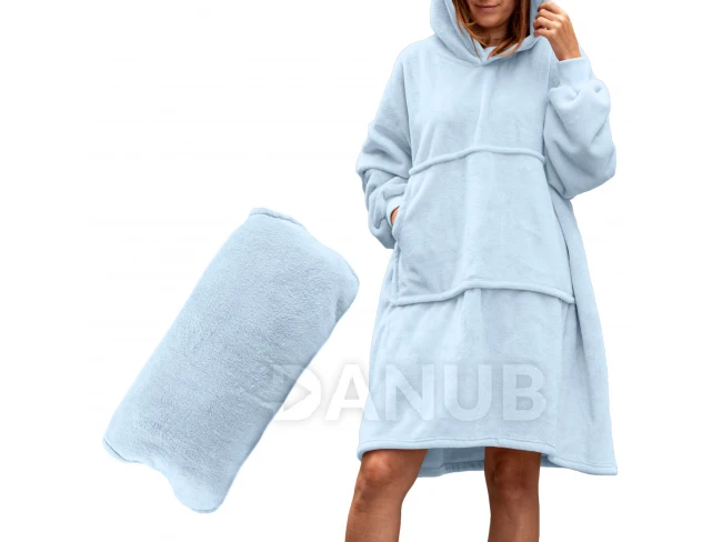 Bluzair - Mikinová deka - Světle modrá