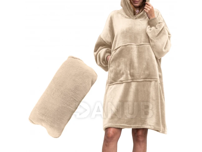 Bluzair - Mikinová deka - Světlobéžová