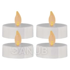 LED dekorace – 4x čajová svíčka maxi, 4x CR2032, vnitřní, vintage
