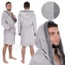 Pánský plyšový župan s kapucí - L/XL - šedý