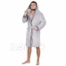 Pánský plyšový župan s kapucí - L/XL - šedý