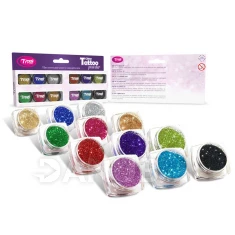 Sada třpytivého prášku - TOP barvy - 12 x 2,5 ml