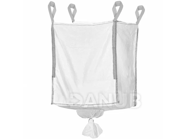 Big Bag pytel s nálevkou - nosnost 1000 kg - 1300l - bílá s šedou