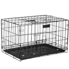 Chovatelská klec pro zvířata - skládací - 93 x 67 x 56,5 cm - M - černá