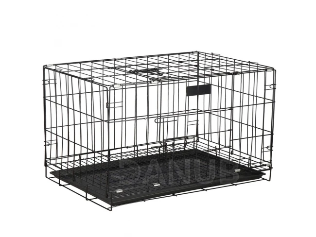 Chovatelská klec pro zvířata - skládací - 93 x 67 x 56,5 cm - M - černá