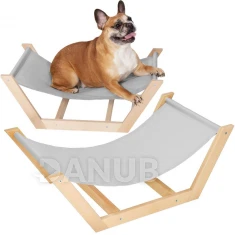 Lehátko pro psa - dřevo - šedé