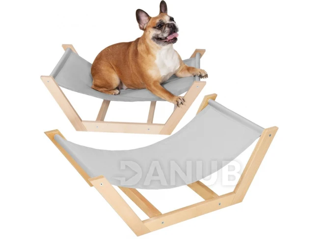 Lehátko pro psa - dřevo - šedé