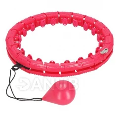 Hula hoop se zátěží a zeštíhlujícím masérem - 24 výstupků - růžová