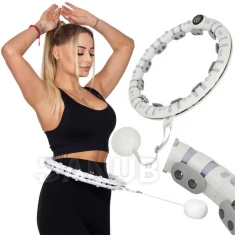 Hula hoop se zátěží a zeštíhlujícím masérem - 12 výstupků - šedá