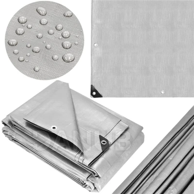 Hrubá krycí plachta - 4x5m - 210g/m2 - šedohnědá