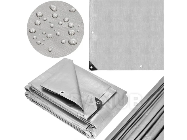 Hrubá krycí plachta - 4x5m - 210g/m2 - šedohnědá