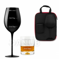 Pouzdro se sklenkou na whisky a na víno Froster Who Cares Black