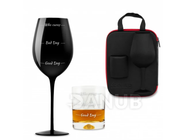 Pouzdro se sklenkou na whisky a na víno Froster Who Cares Black