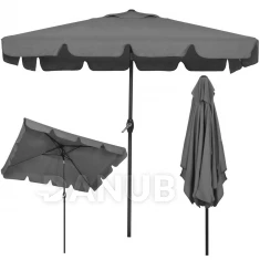 Zahradní slunečník - obdélníkový - nastavitelný - 200x130cm - tmavě šedý