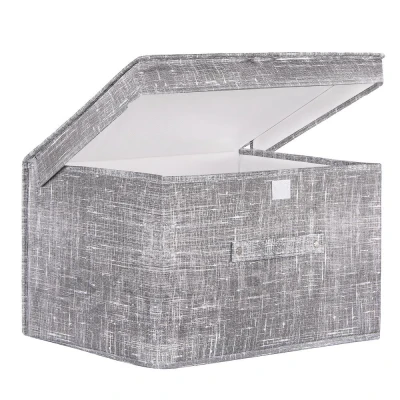 Úložný box s víkem - 30x50x40cm - šedý