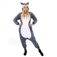 Plyšový overal Kigurumi - vzor lemur - velikost M - 160cm