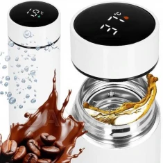 Termoska s ukazatelem teploty - nerez - 500 ml - bílá