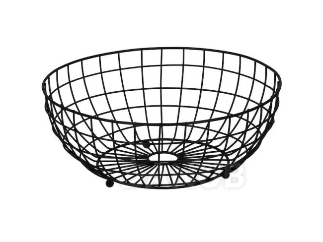 Košík na ovoce - kovový - 28x11 cm - černý