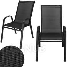 Stohovatelná zahradní židle - černá - 2ks