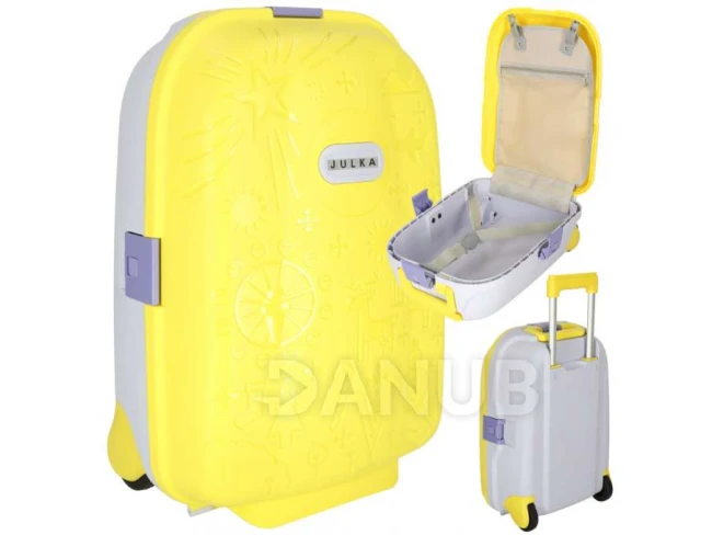 Dětský cestovní kufr na kolečkách - žlutý