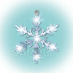 LED dekorace do okna, akryl, sněhová vločka, 30cm, 4,5V