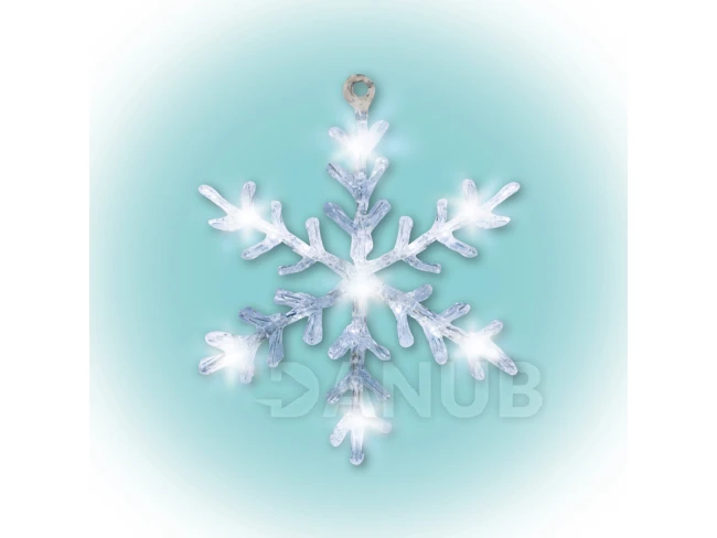 LED dekorace do okna, akryl, sněhová vločka, 30cm, 4,5V