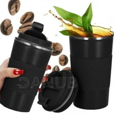 Nerezový hrnek na kávu a čaj - černý - 500 ml