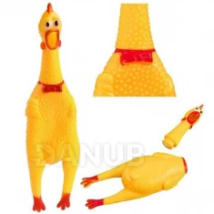 Gumové pískací kuřátko pro psa - 37 cm