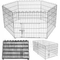 Ohrádka pro zvířátka skládací - 165 x 85 cm - černá