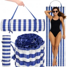 Plážová karimatka skládací - 180 x 60 cm - bílá a námořnická modrá