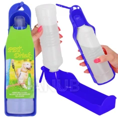 Láhev na vodu pro psy a kočky s napajedlem - 250 ml - tmavě modrá