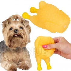 Gumová hračka pro psa, pískací kousátko - žlutá