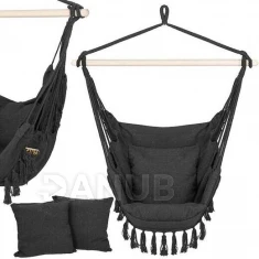 Houpací křeslo Brazilské s polštářky 130x100cm - tmavě šedé