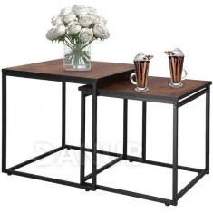 Konferenční stolky - 2 ks - hranaté - 50x50x50 cm a 45x45x45 cm