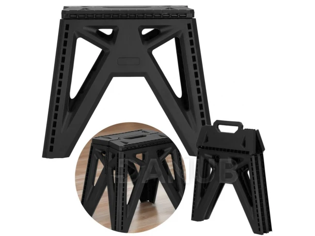 Multifunkční rozkládací stolek - výška 33,5 cm - do 150 kg - černý