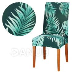Návlek na židli univerzální - tropické listy na zelené
