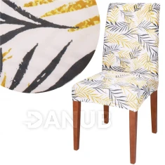Návlek na židli univerzální - žlutě šedé listí