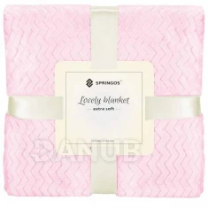 Oboustranná plyšová deka 160x200cm - cik cak - růžová