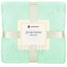 Oboustranná plyšová deka 160x200cm - cik cak - zelená