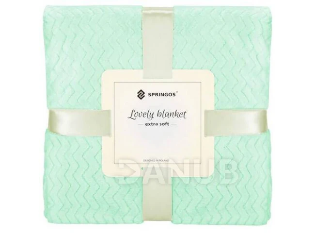 Oboustranná plyšová deka 160x200cm - cik cak - zelená