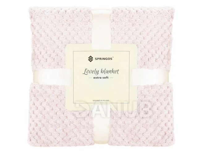 Oboustranná plyšová deka Warm - 200x220cm - světle růžová