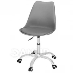 Otočná kancelářská židle na kolečkách - ekokůže - šedá
