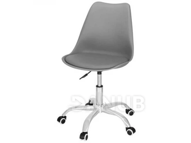 Otočná kancelářská židle na kolečkách - ekokůže - šedá