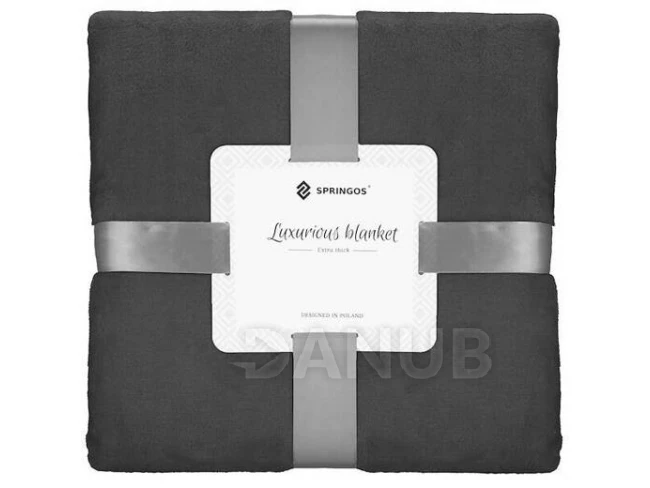 Plyšová deka LUX - 200x220cm - tmavě šedá