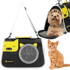 Přepravka zvířata do 10 kg - velikost S/M - 24 x 40 x 24 cm - černá, žlutá a šedá