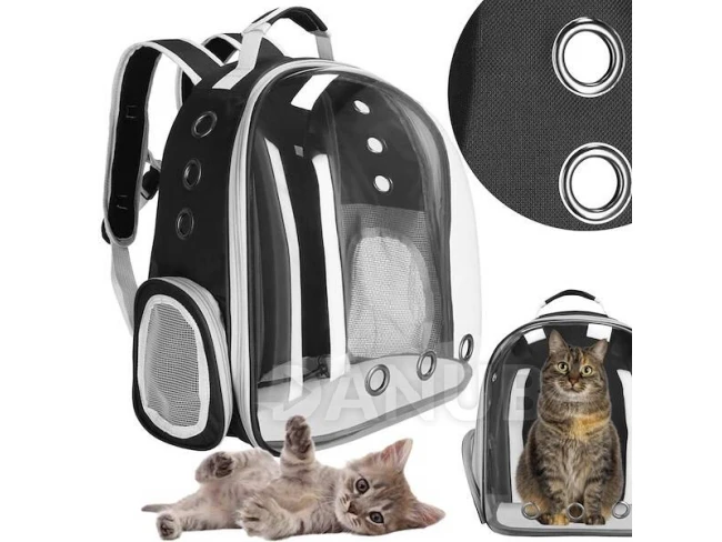 Přepravní batoh pro zvířata do 12 kg - 40 x 32 x 22 cm - průhledný