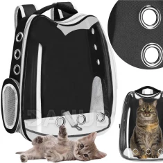 Přepravní batoh pro zvířata do 12 kg - 40 x 34 x 21 cm - průhledný