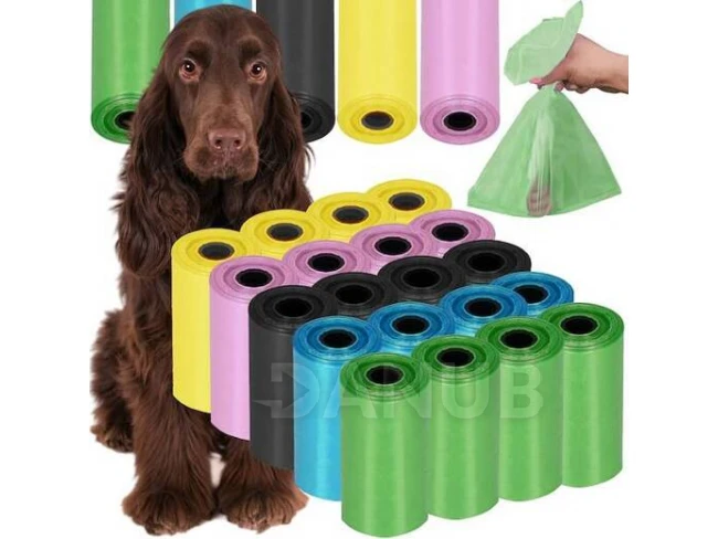 Sáčky na psí exkrementy - 360 ks - 20 rolí - 6x2,5 cm - barevné
